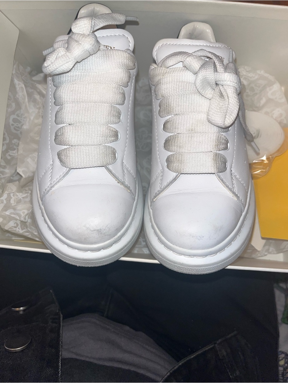 Alexander McQueen White/Black Shoe Box Labels